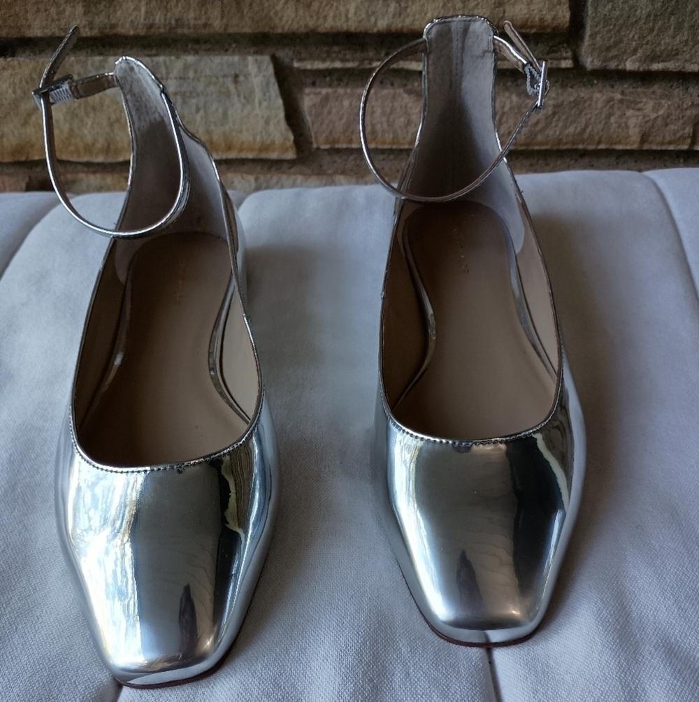 Ann Taylor Metallic Ankle Strap Flats_8 - Picture 4 of 7